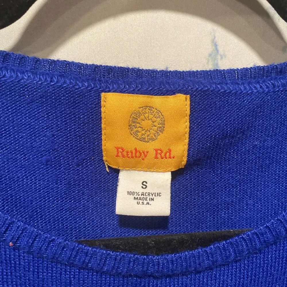 Boston Terrier Crewneck Sweater Womens S Blue Preppy Dog Lightweight Animals